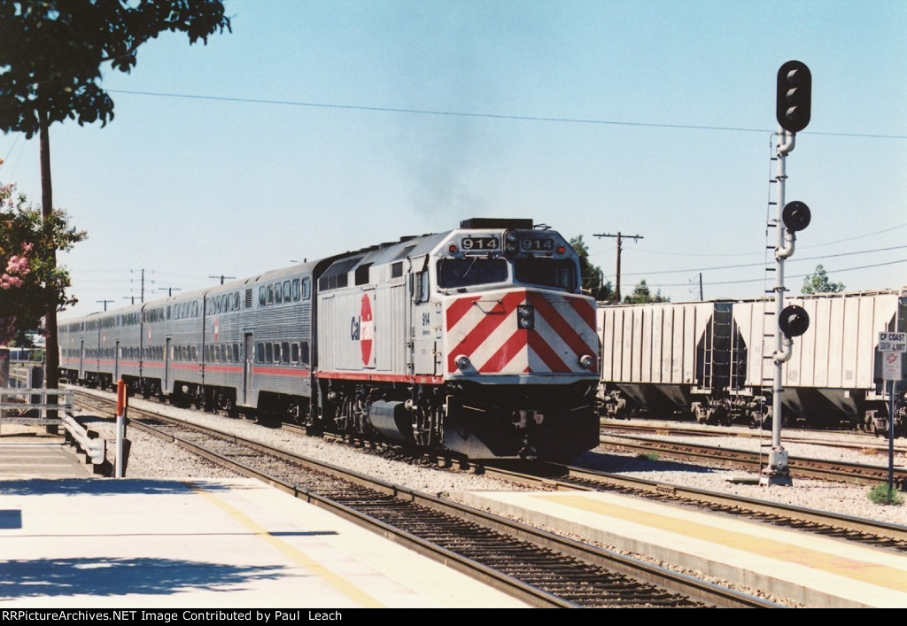 westbound commuter shoves out of the station